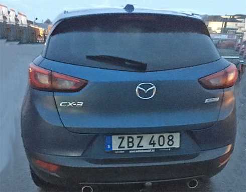 Blå metallic Mazda CX-3 2.0 stulen i Jönköping